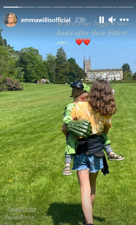 And Emma shared this sweet snap of the two kids