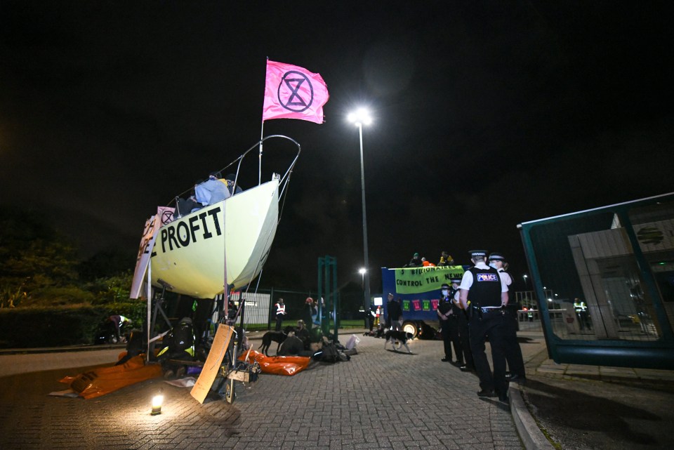 Extinction Rebellion protestors stop the distribution of 3.5 million newspapers