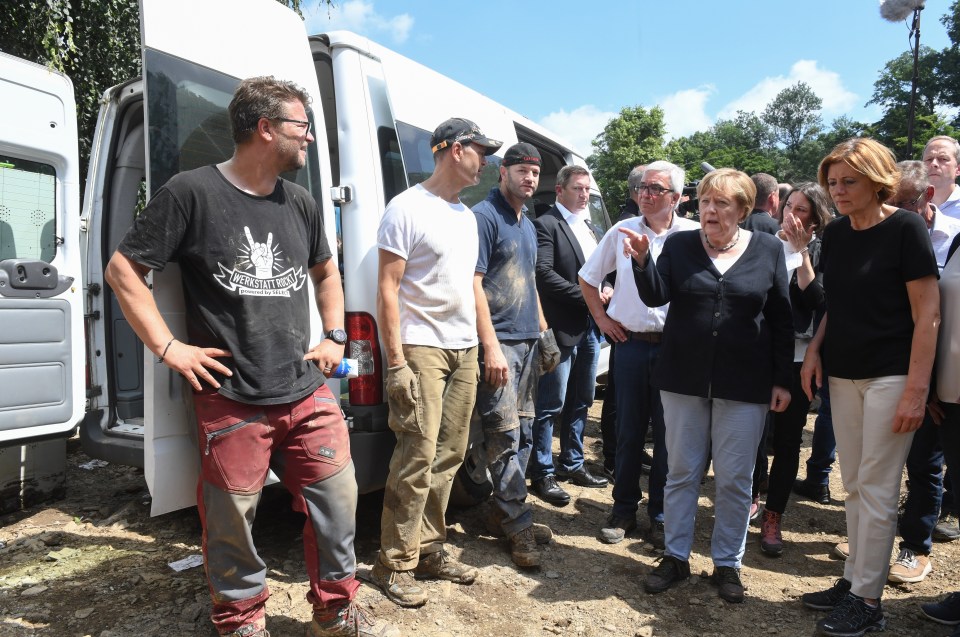 Chancellor Angela Merkel visited the Ahr river area to see the extent of the damage