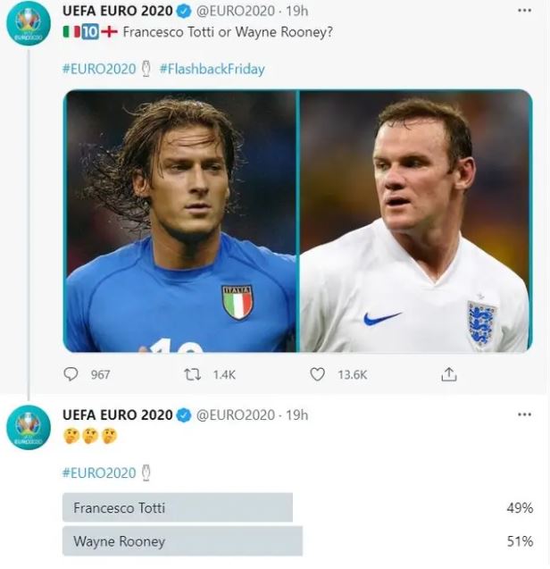 Uefa caused a real debate on Twitter after posting the poll