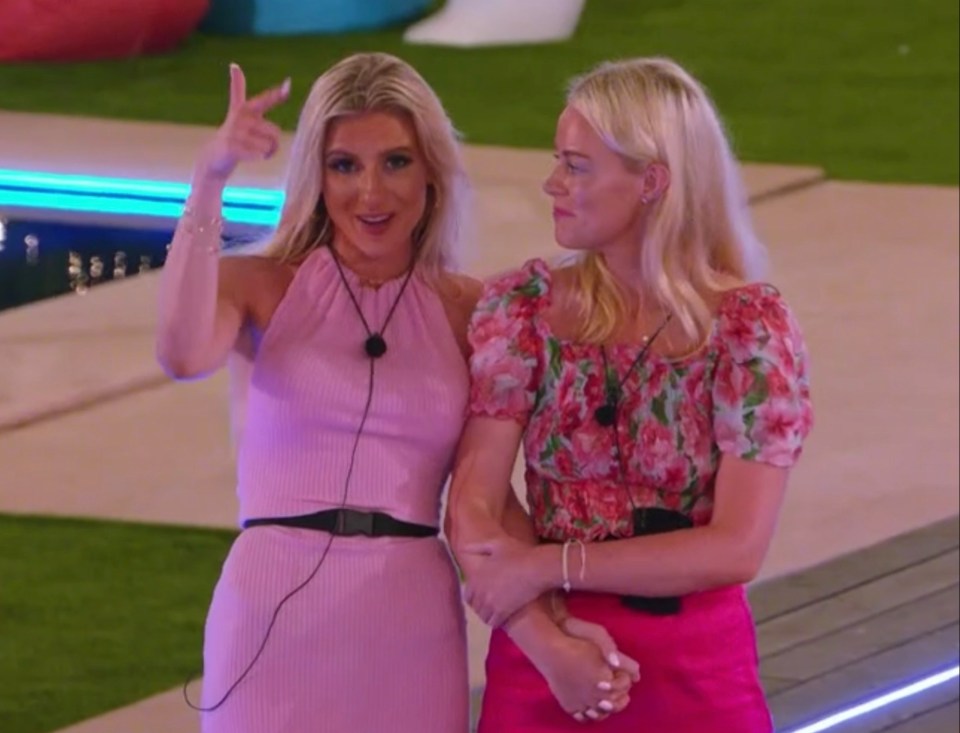 Newbie Georgia (right) was sent home after failing to recouple with anyone