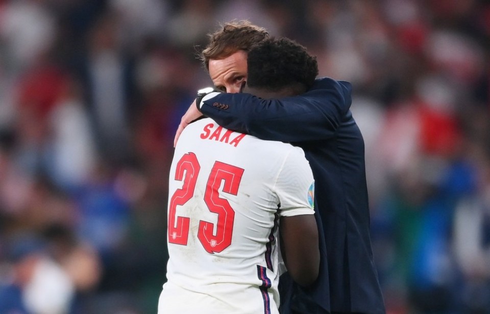 The England boss also consoled Bukayo Saka after his penalty miss secured victory for Italy in the shoot-out