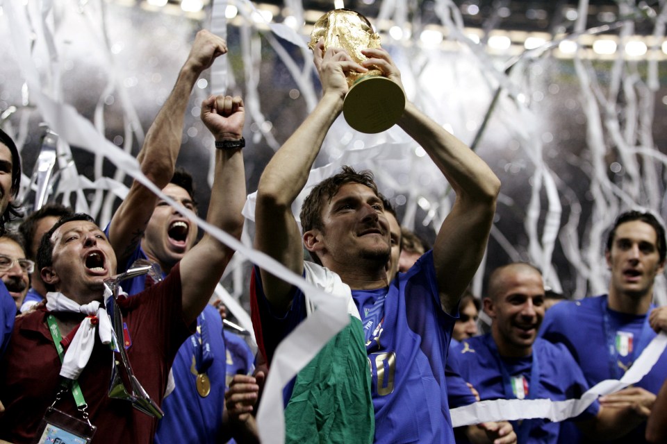 Totti lifted the World Cup with Italy in 2006