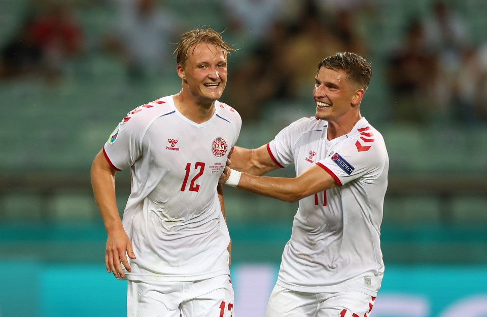 Kasper Dolberg was also on target as the Danes set up a possible clash against England
