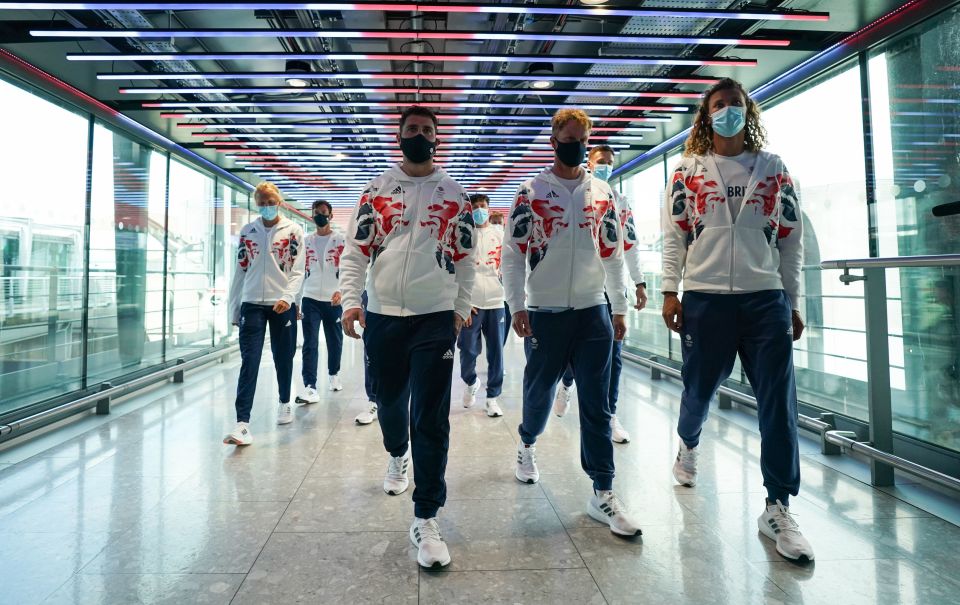 The group were decked out in Team GB Adidas tracksuits