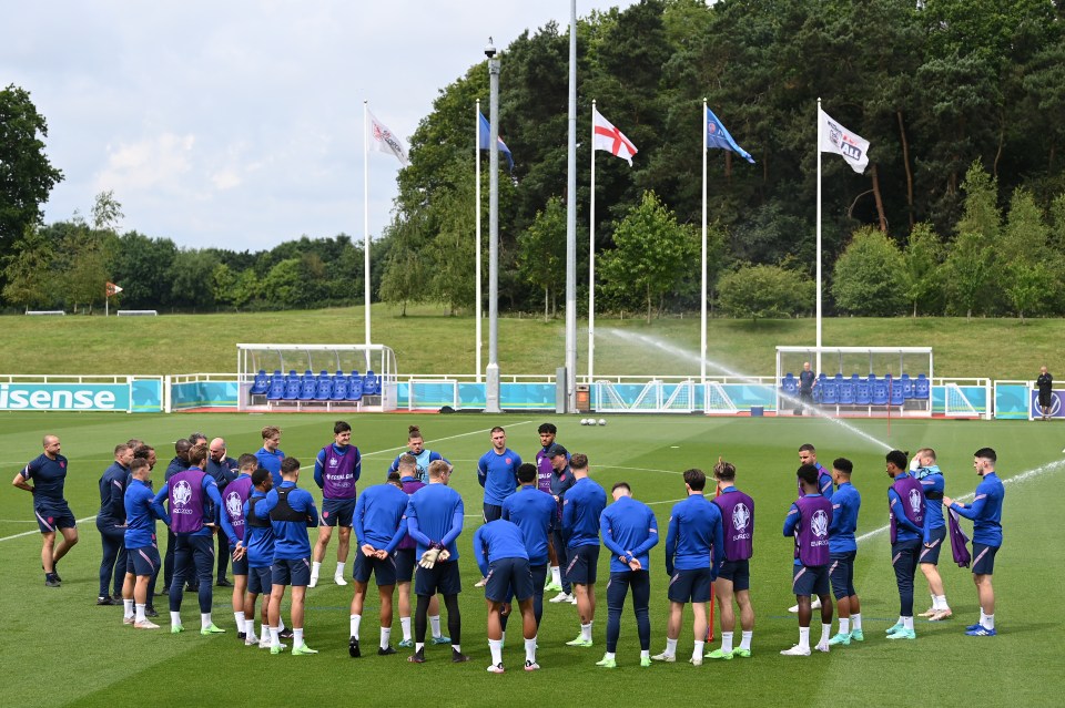 England trained for the last time before their European Championship final