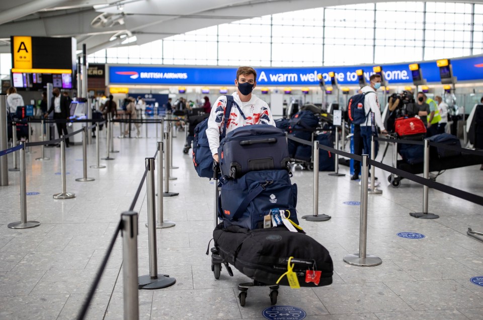 Most of the team had several pieces of baggage