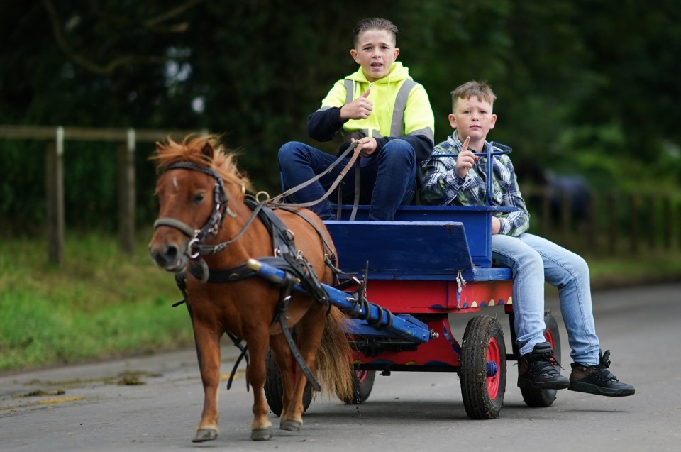 Ponies and traps were driven along country lanes