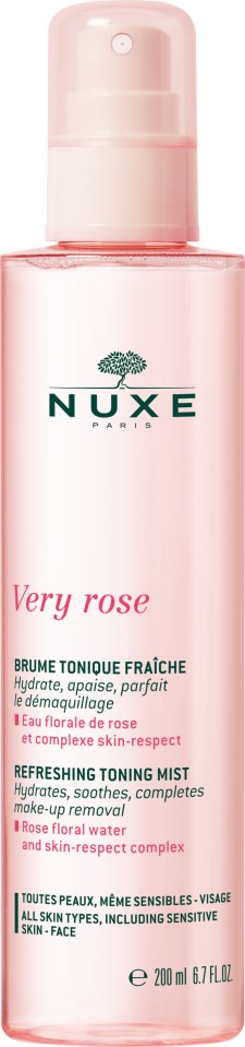Nuxe's Very Rose Toning Mist leaves a beautiful fragrance and can also be used to remove make-up