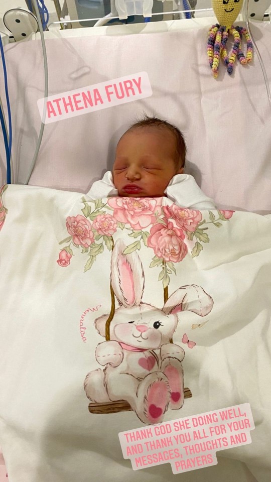 Paris Fury has posted an update on newborn Athena Fury's condition