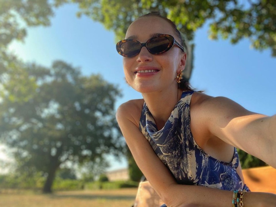 Phoebe has been enjoying soaking up the sun after her split