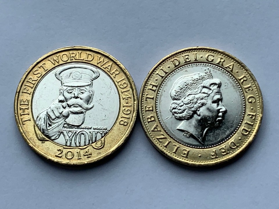 On the heads side the coin is missing the words "Two Pounds"