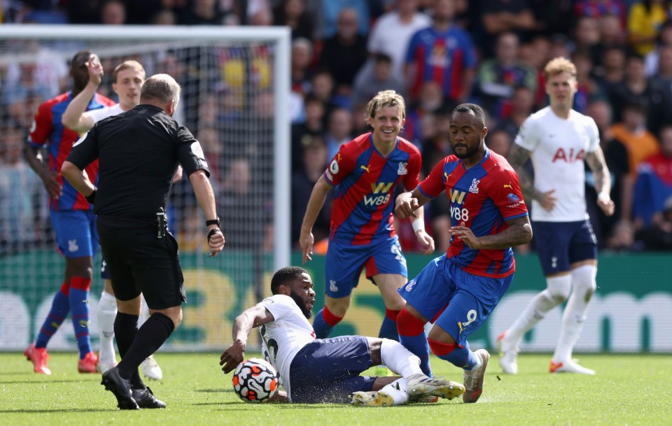 He then dived in stupidly on Ayew and was shown is second yellow