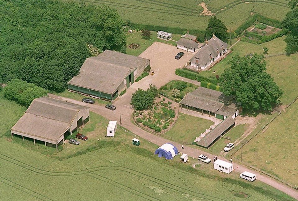 Aerial shot of spot where the Russells were killed