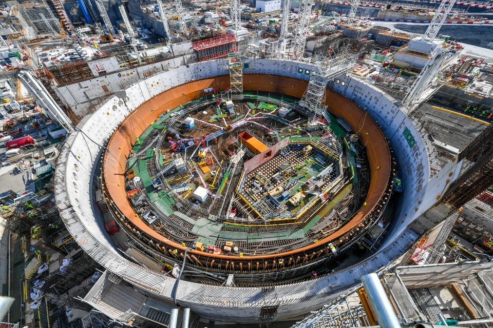 The nuclear reactor at Hinkley Point C nuclear power station near Bridgwater, Somerset