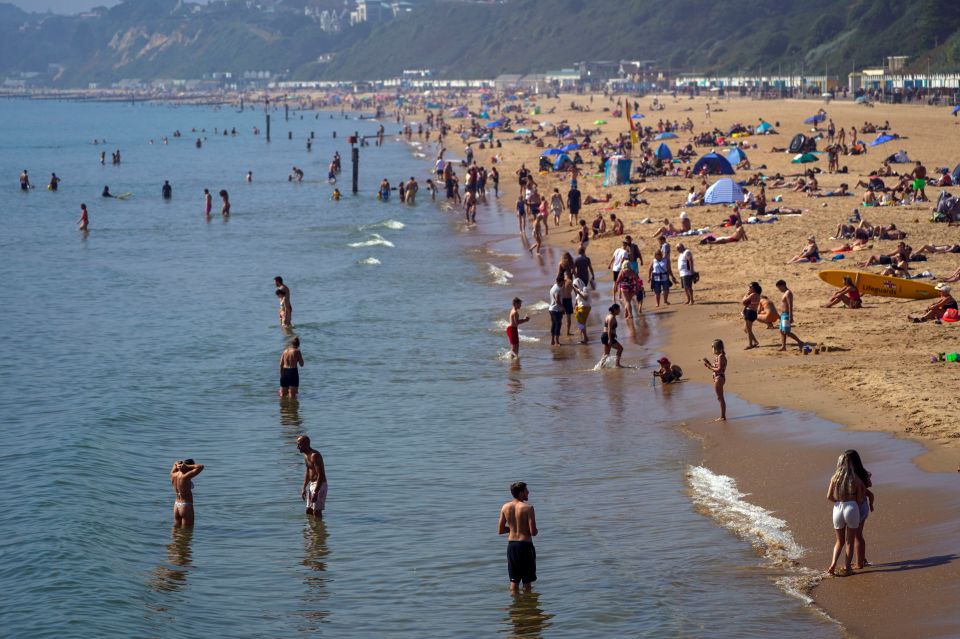 Swimmers cooled off while enjoying the hot weather