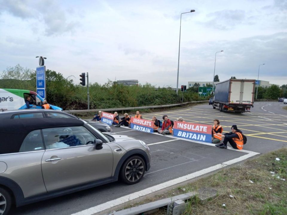 Protesters blocked roads leading to the M25