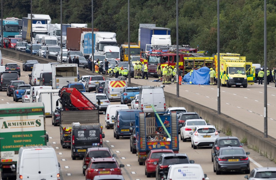 Emergency services attending the scene of a crash