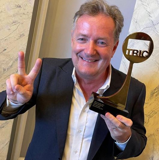 Former Good Morning Britain host Piers Morgan won Best News Presenter at the 2021 Tric awards