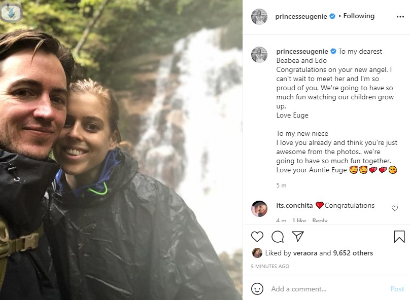 Princess Eugenie shared a special message with her sister, congratulating her on the birth of her daughter
