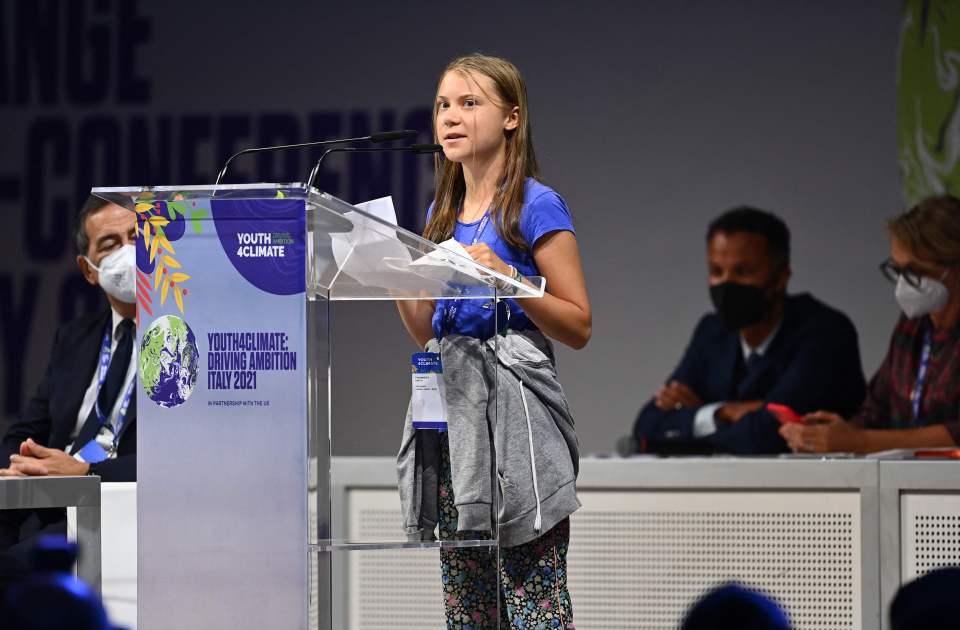 The PM took a leaf out of the eco-warriors book with a rallying greenie speech at the pre-COP gathering in Milan