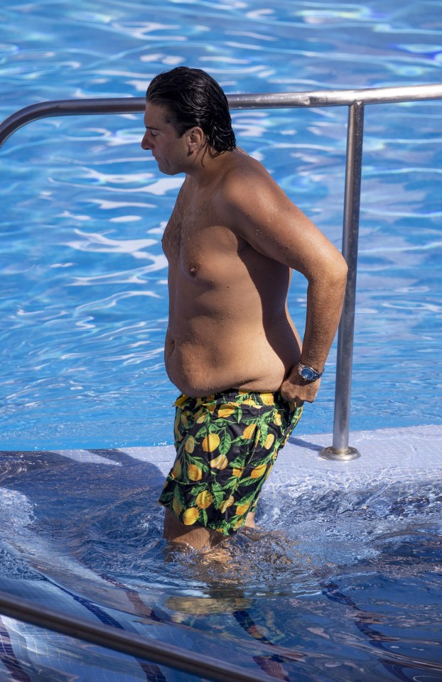 James looked happy and healthy while relaxing on holiday