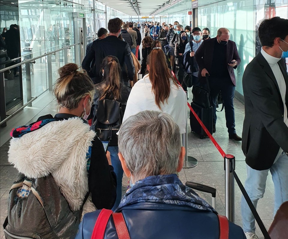 Heathrow passengers said they were in queues of thousands of people