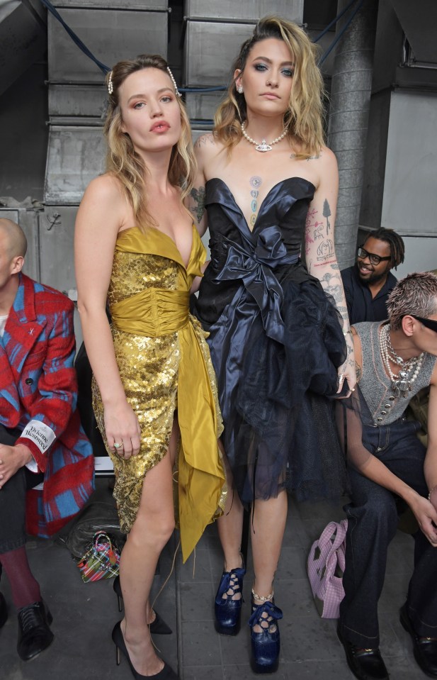 Georgia May Jagger (left) and Paris Jackson (right) sat on the front row of the Vivienne Westwood show