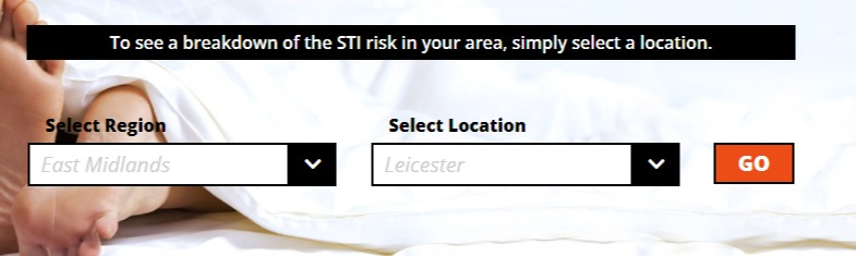 The STI calculator asks for the region of the country you live in as well as the town or city