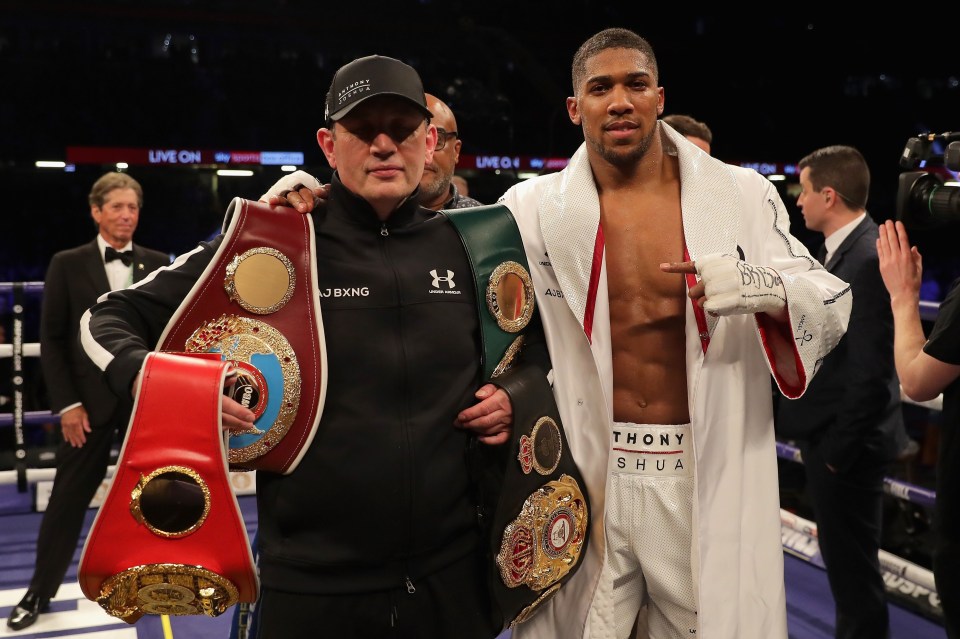 Boxing trainer Rob McCracken and Anthony Joshua