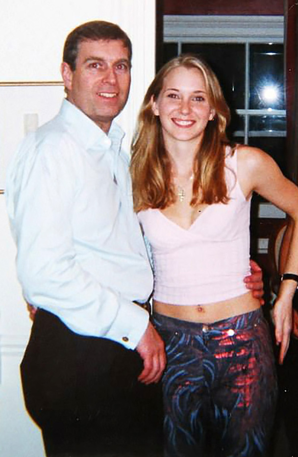 A picture appearing to show Prince Andrew and Virginia in 2001 in London