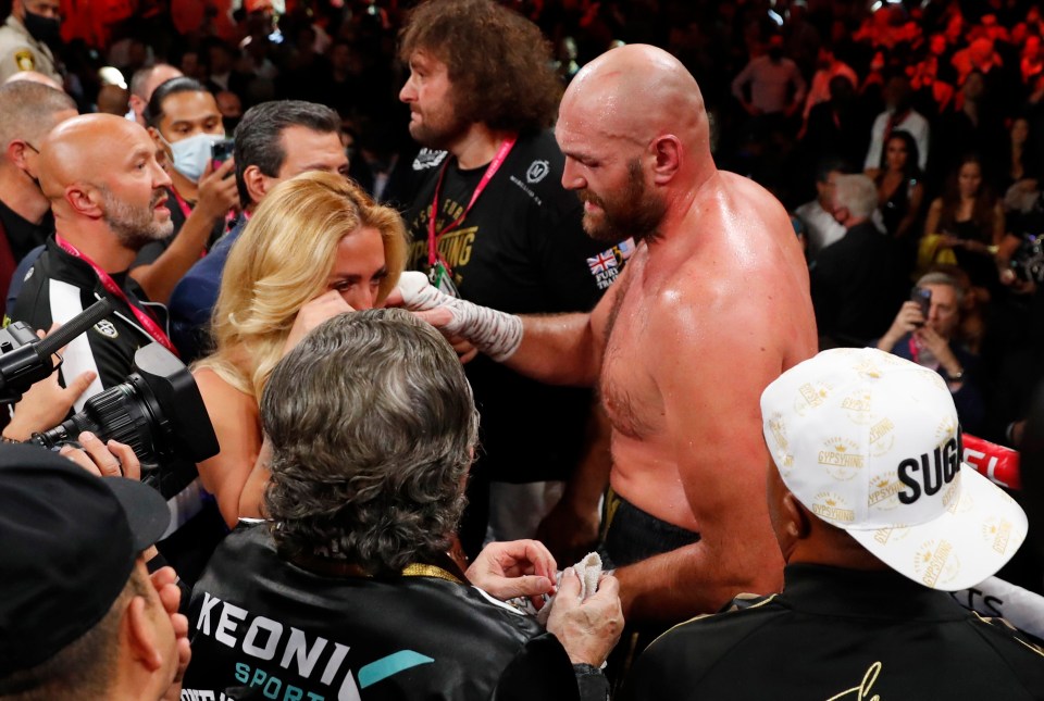 There were emotional scenes inside the ring after the contest