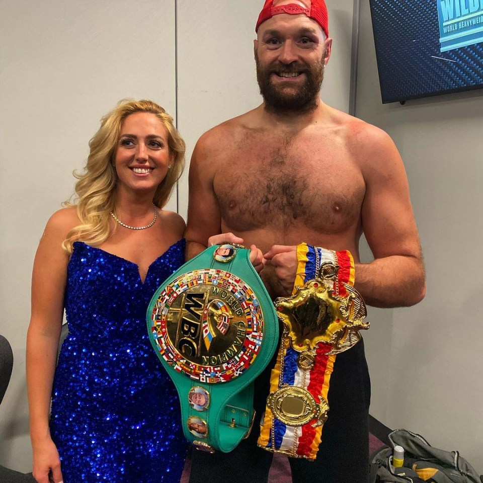 The pair celebrated the 11th round KO together