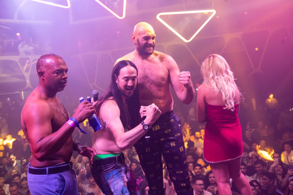 Tyson Fury partied with DJ Steve Aoki in Las Vegas after beating Deontay Wilder