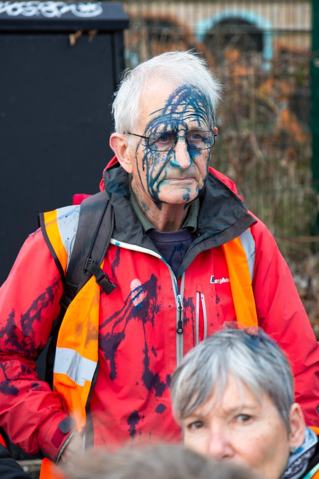 Raging drivers have hurled INK at Insulate Britain protesters who blocked the A40 in London