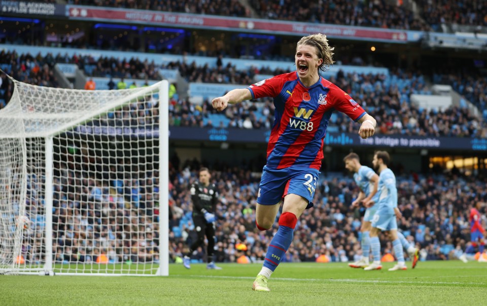 Gallagher wheeled away in delight after firing in his third top-flight goal of the campaign