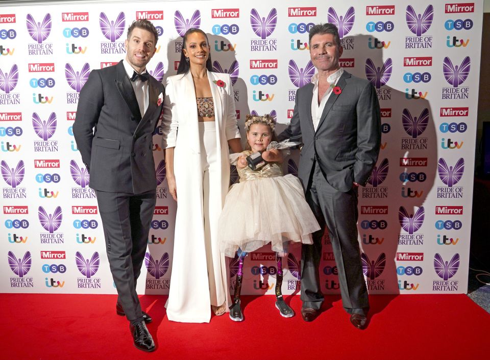She was presented her award by Alesha Dixon, Joel Dommett and Simon Cowell