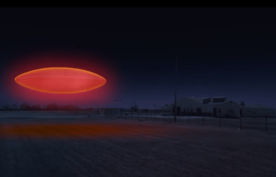 A recreation of the UFO that retired Air Force Captain David D Schindele says crippled his nukes