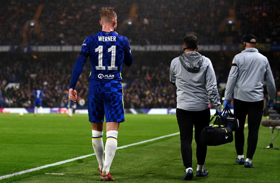 Werner also came off with a knock before half-time