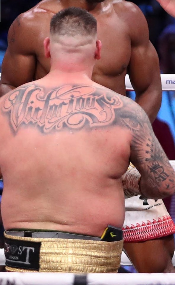 This was Ruiz's back during his fight with Anthony Joshua on 2019 - before his latest tattoo