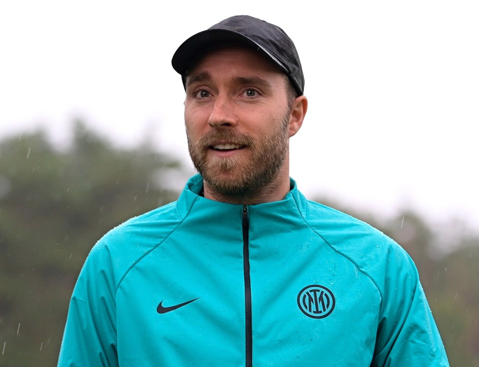 Christian Eriksen is continuing his rehab as he aims to return to the pitch in 2022 - but won't be allowed to play for Inter Milan