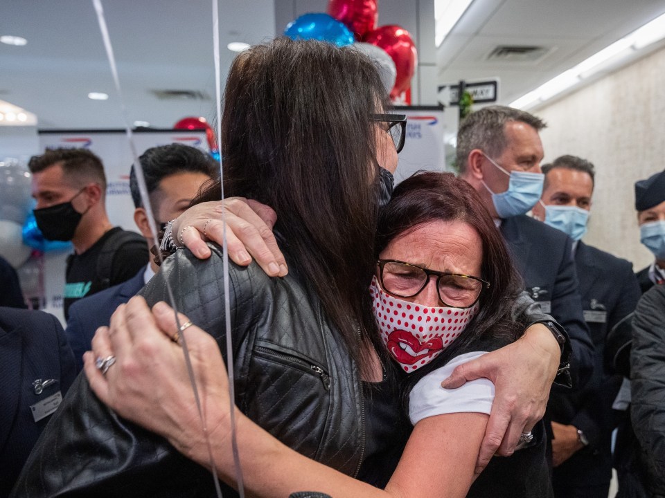 Jill Chambers (right) is reunited with her sister Louise Erebara