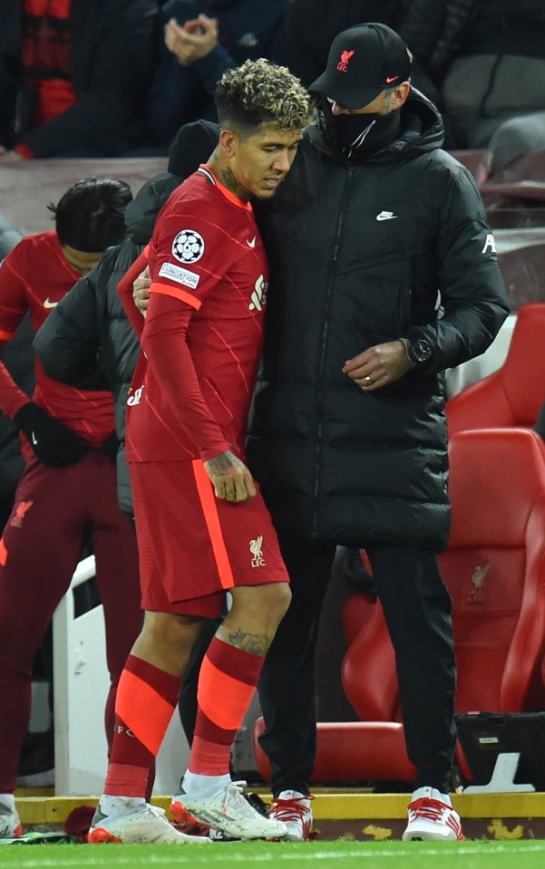 Firmino was forced off in Liverpool's 2-0 win over Atletico Madrid on Wednesday