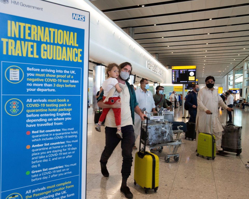 Travellers arriving in the UK will need to take a PCR test on the second day
