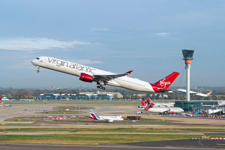 The first British Airways and Virgin Atlantic tourist flights will land in New York’s JFK airport today after a dual take-off from Heathrow (pictured)