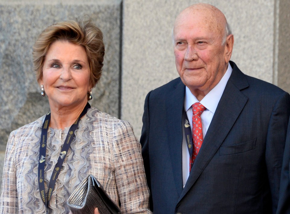 De Klerk and his second wife Elita Georgiades pictures last year