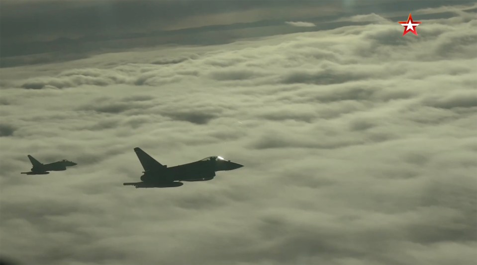 Footage released by Russia shows two nuclear bombers flying close to the UK