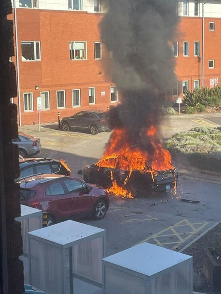 The car exploded outside Liverpool Women's Hospital yesterday