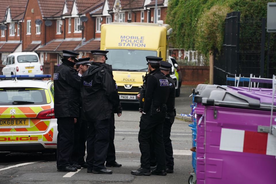 Police on the scene in Sutcliffe Street were three arrests were made