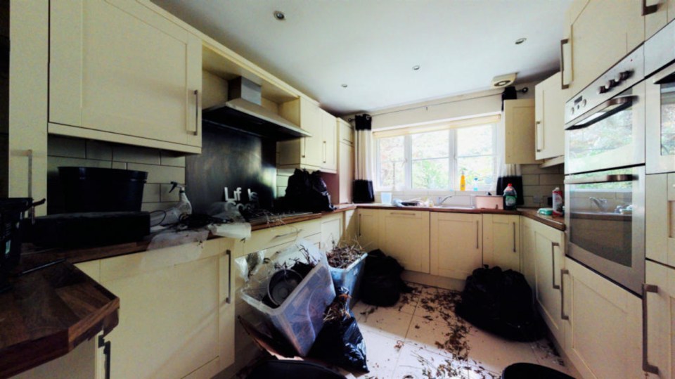 The inside is another matter though and filled with what appears to be dead cannabis plants